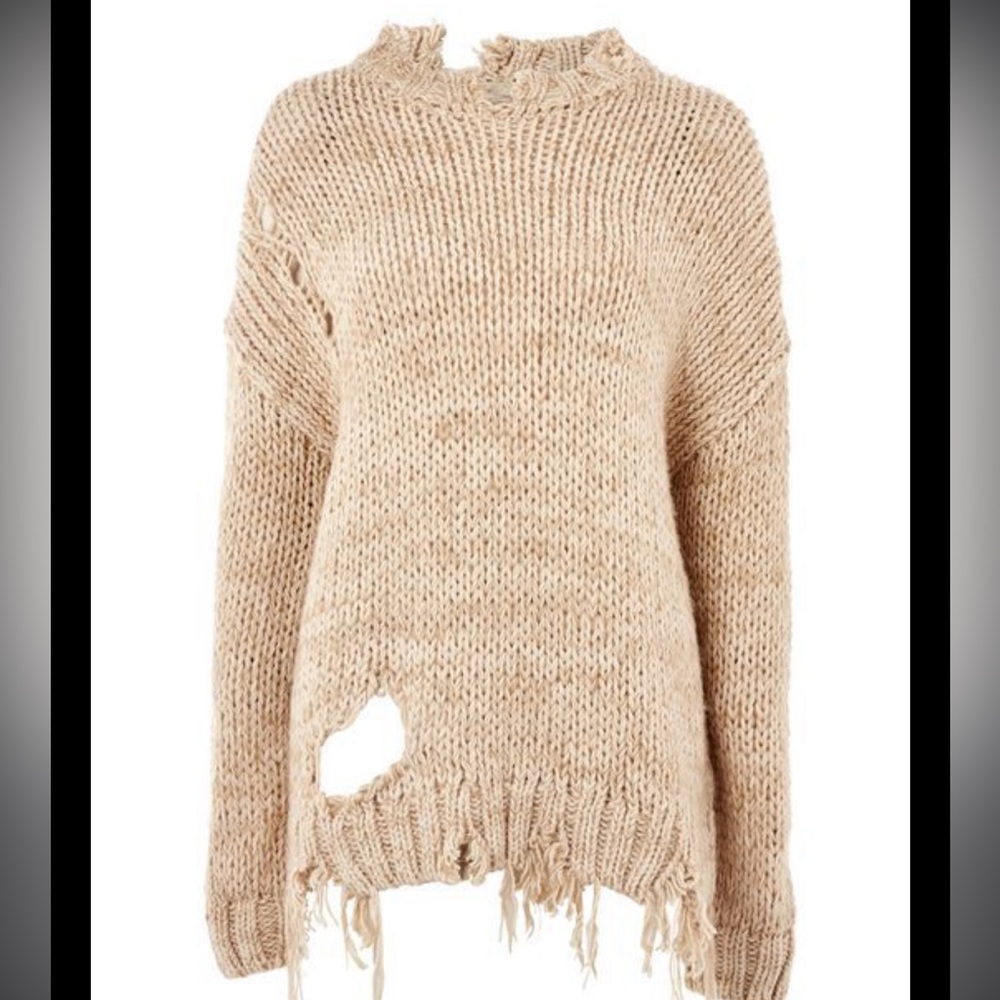 Chunky knit destroyed top shop sweater